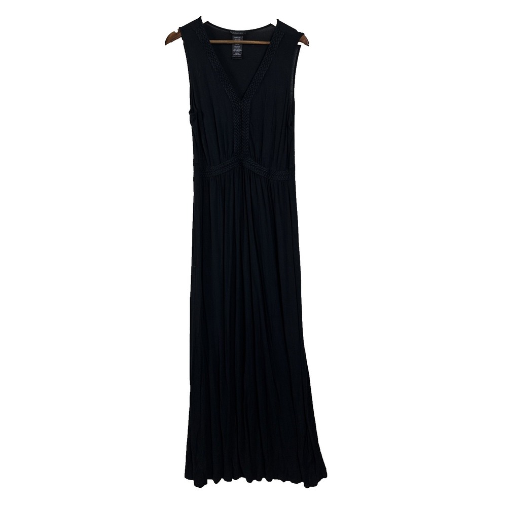Spense Black Maxi Dress XL Sleeveless Empire Waist V-Neck Flowy Stretch Boho